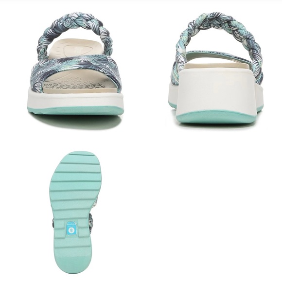 NIB Bzees New Wave Platform Wedge Slide Sandals Greenleaf 8M 38 - Picture 16 of 16